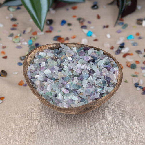 Fluorite Crystal Chips styled photo - Down to Earth