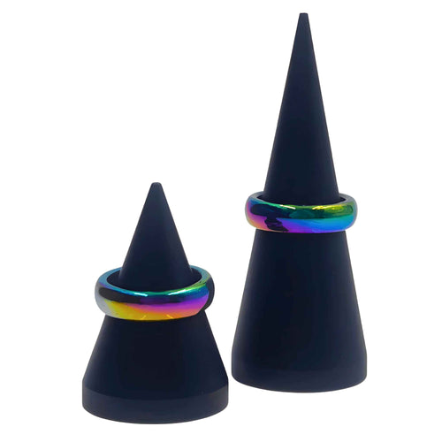 Rainbow Hematite Rings is a large assortment of sizes - Down To Earth