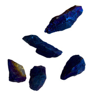 Raw Peacock Aura Quartz Point Crystals - Down to Earth