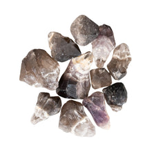 Load image into Gallery viewer, Raw Smoky Chevron Amethyst Points on a white background - Down to Earth 
