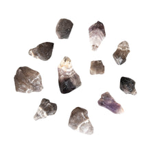 Load image into Gallery viewer, Raw Smoky Chevron Amethyst Points on a white background - Down to Earth 
