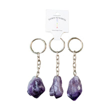 Load image into Gallery viewer, Raw Amethyst Crystal Keychain - Down To Earth
