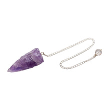 Load image into Gallery viewer, Raw Amethyst Pendulum Skewed - Down To Earth
