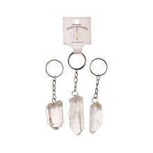 Load image into Gallery viewer, Raw Clear Quartz Crystal Keychain - Down To Earth
