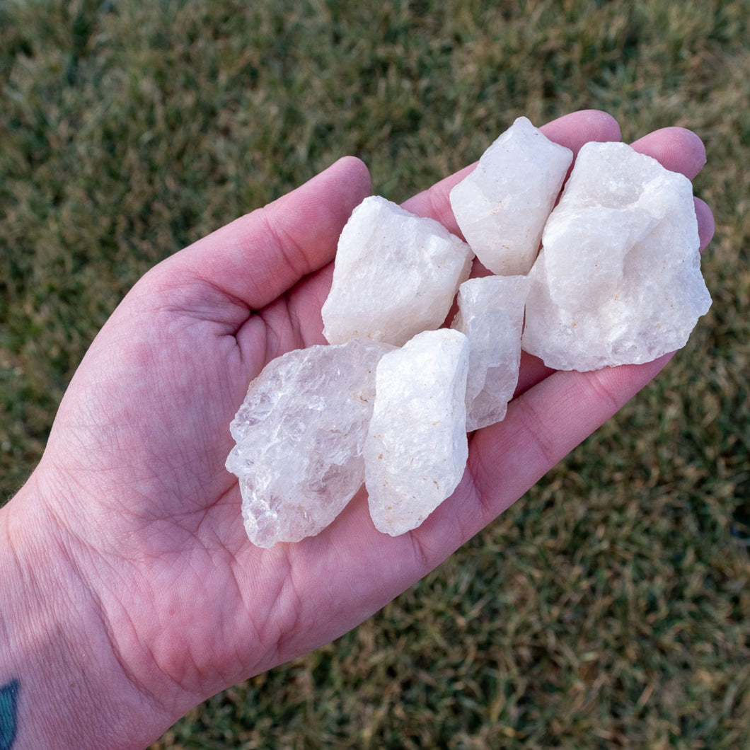 Raw Clear Quartz in Palm of Hand - Down To Earth