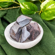 Load image into Gallery viewer, Raw Hematite in Selenite Bowl - Down To Earth
