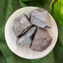 Load image into Gallery viewer, Raw Hematite in Selenite Bowl - Down To Earth
