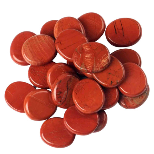 Red Jasper Palm Stones - Down To Earth