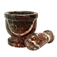 Load image into Gallery viewer, Red Zebra 3&quot; Mortar &amp; Pestle Separated - Down To Earth
