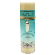 Respect Crystal Rock Crystal Energy Pillar Candle - Down To Earth