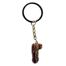 Load image into Gallery viewer, Rhodonite Crystal Phallus Keychain - Down To Earth
