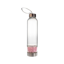 Load image into Gallery viewer, Rose Quartz Crystal Chip Water Bottle - Down To Earth
