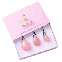Load image into Gallery viewer, Rose Quartz 3pc Yoni Egg Set with a Box - Down To Earth
