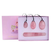Load image into Gallery viewer, Rose Quartz 4pc Yoni Egg Set with a Box - Down To Earth
