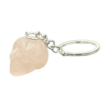 Load image into Gallery viewer, Rose Quartz Crystal Skull Keychain - Down To Earth
