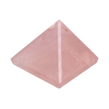 Load image into Gallery viewer, &quot;Pink Rose Quartz crystal pyramid on a white background,&quot; - Down to Earth.
