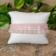 Rose Quartz Crystal Energy Bracelets 4mm, 6mm and 8mm - Down To Earth