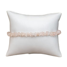 Load image into Gallery viewer, Crystal Chip Bracelet Rose Quartz on white pillow - Down To Earth
