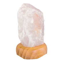 Load image into Gallery viewer, Rough Rose Quartz Lamp side facing on a white background - Down To Earth
