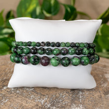 Load image into Gallery viewer, Ruby Zoisite Crystal Energy Bracelets 4mm, 6mm and 8mm - Down To Earth
