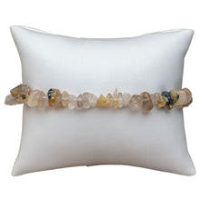 Load image into Gallery viewer, Crystal Chip Bracelet Rutilated Quartz on white pillow - Down To Earth
