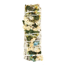 Load image into Gallery viewer, Sage With Blue Sinuata Smudge Stick 1ct front facing on a white background - Down To Earth
