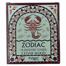 Load image into Gallery viewer, Scorpio Cedar Wood Zodiac Incense Cones - Down To Earth
