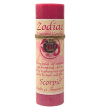 Load image into Gallery viewer, Scorpio Zodiac Pillar Candle - Down To Earth
