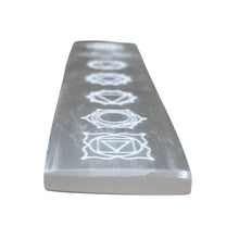 Load image into Gallery viewer, Selenite Chakra Engraved Charging Plate Details - Down To Earth
