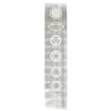 Load image into Gallery viewer, Selenite Chakra Engraved Charging Plate - Down To Earth
