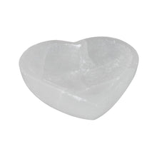 Load image into Gallery viewer, Selenite Heart Bowl on a white background - Down to Earth
