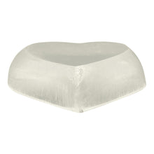 Load image into Gallery viewer, Selenite Heart Shaped Bowl Bottom Side View - Down To Earth
