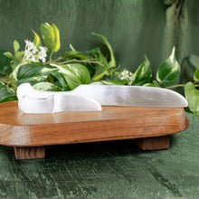 Load image into Gallery viewer, Selenite Knife group photo on a stand displayed on a styled background - Down To Earth
