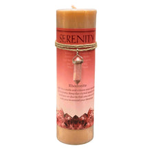 Load image into Gallery viewer, Serenity Rhodonite Crystal Energy Pillar Candle - Down To Earth
