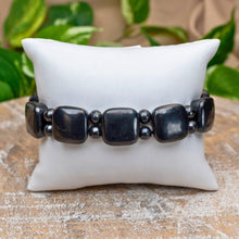 Load image into Gallery viewer, Shungite Square 15mm Bracelet on White Pillow - Down To Earth
