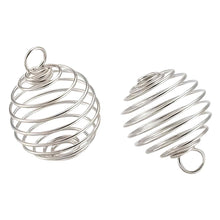 Load image into Gallery viewer, Silver Crystal Spiral Cage Holder - Down To Earth
