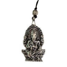 Load image into Gallery viewer, "Close-up of a Silver Ganesh Necklace pendant on a white background," - Down to Earth.

