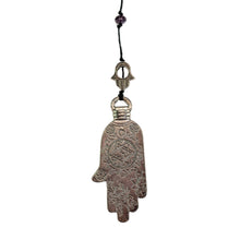 Load image into Gallery viewer, "Decorative Hamsa hand pendant on a white background," - Down to Earth.
