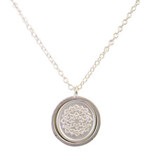Load image into Gallery viewer, Silver Mantra Medallion Necklace Mandala - Down To Earth
