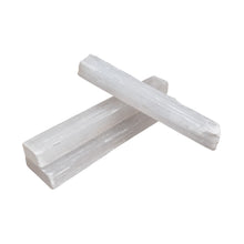 Load image into Gallery viewer, &quot;Studio photograph of three small Selenite wands on a white background,&quot; - Down to Earth.
