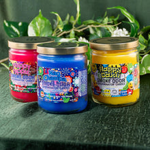 Load image into Gallery viewer, Smoke Odor Exterminator Candle group photo angled displayed on a styled background - Down to Earth
