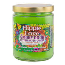 Load image into Gallery viewer, Smoke Odor Exterminator Candle Hippie Love displayed on a white background - Down to Earth
