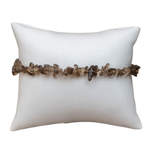 Load image into Gallery viewer, Crystal Chip Bracelet Smoky Quartz on white pillow - Down To Earth
