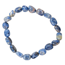 Load image into Gallery viewer, Sodalite Tumbled Crystal Bracelet top down displayed on a white background - Down to Earth
