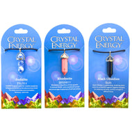 Sodalite, Rhodonite & Black Obsidian Crystal Energy Pendants - Down To Earth