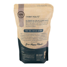 Load image into Gallery viewer, Sol Soils Chunky Perlite 2qt back side displayed on a white background - Down to Earth
