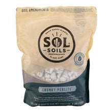 Load image into Gallery viewer, Sol Soils Chunky Perlite 4qt front side displayed on a white background - Down to Earth
