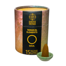 Load image into Gallery viewer, Soul Golden Nag Champa Magical Elements Incense Cones - Down To Earth
