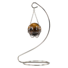 Load image into Gallery viewer, Sphere Holder Stand in Silver with 40mm sphere on a white background - Down to Earth
