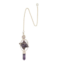 Load image into Gallery viewer, Spinning Merkaba Pendulum Amethyst displayed on a white background - Down To Earth
